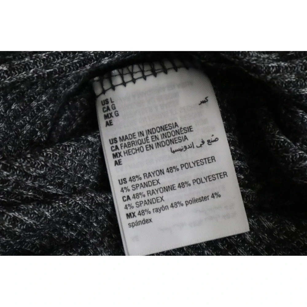 Alfani Ribbed Wide Leg Pajama Set - Black‎ Heather - Size L
